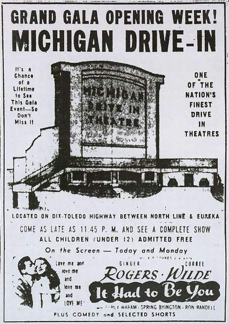 Michigan Drive-In Theatre - Michigan Grand Opening Week Ad 7-26-48